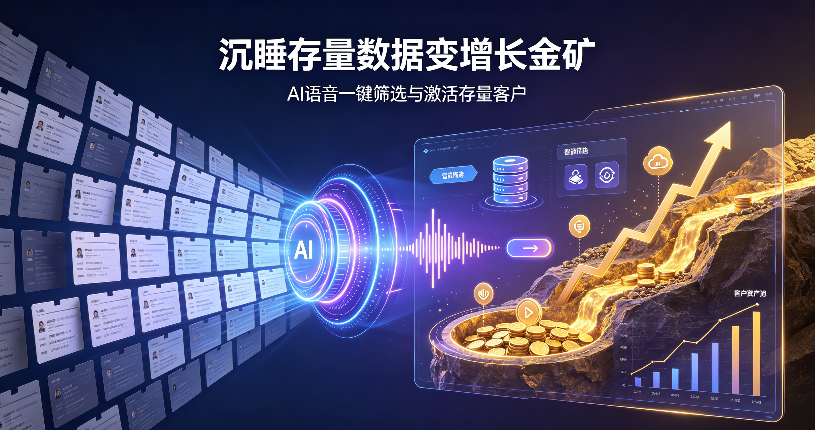 沉睡存量数据变增长金矿：傲融云客 AI 语音，一键完成存量客户筛选与数据激活